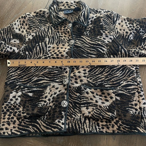 Jane Ashley Jacket Womens Plus Size 1X Mixed Animal Print Tapestry Button Up - Picture 7 of 10